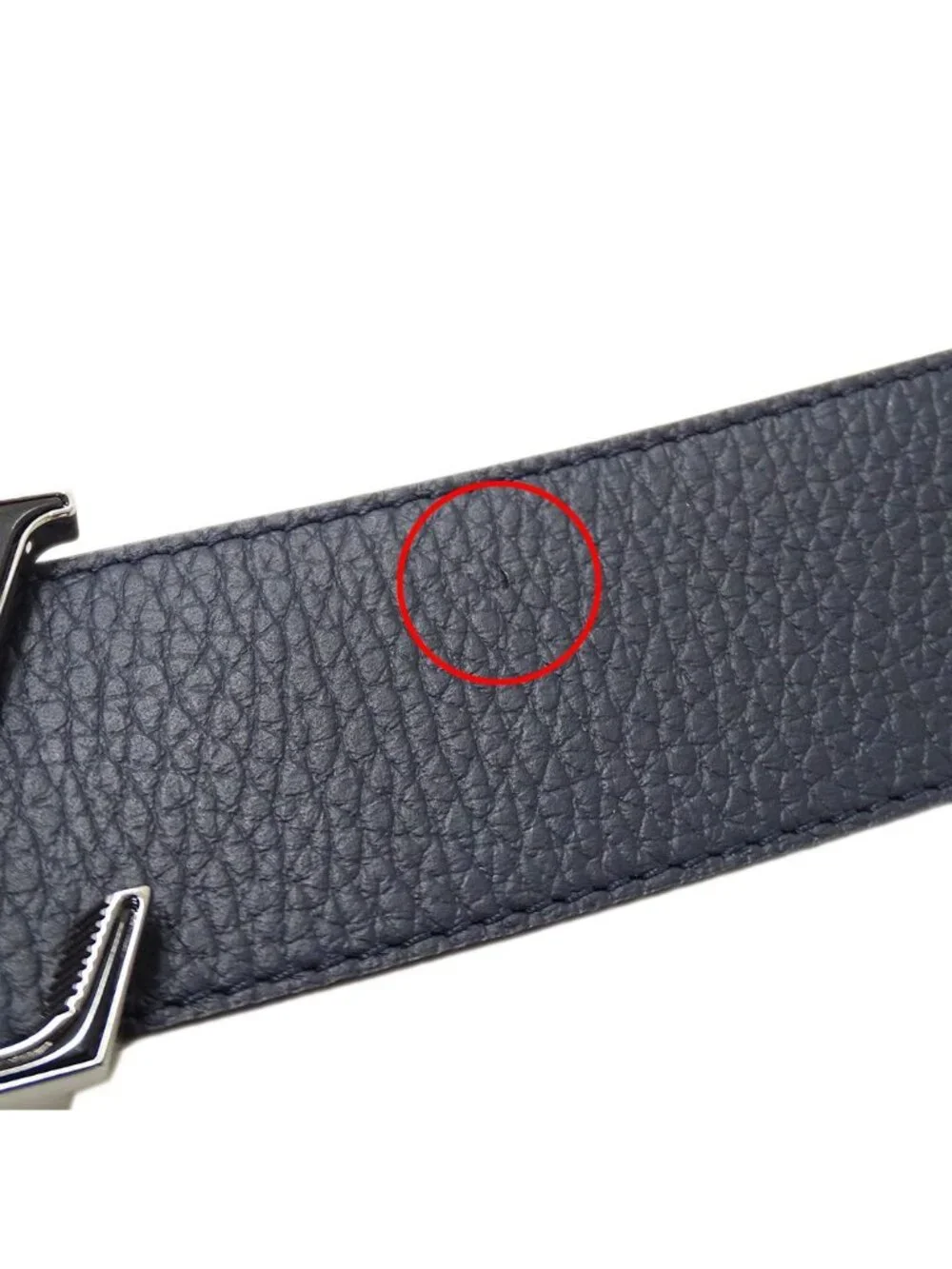 Louis Vuitton Belt LV Tilt Reverse Taurillon Navy Brown 100 40 Reversible
